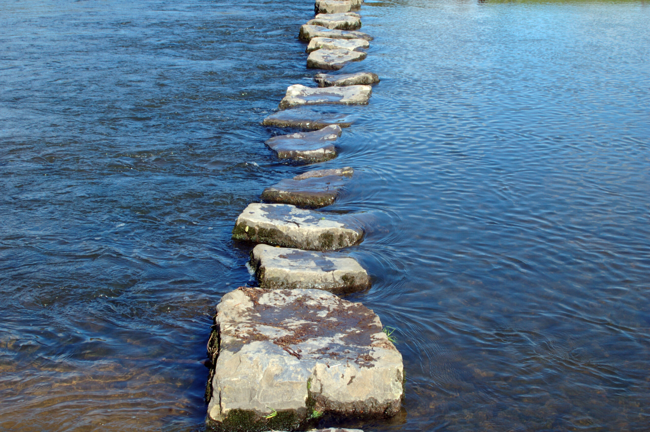 series of stepping stones across river.Other stepping stones here.stepping stones lightbox