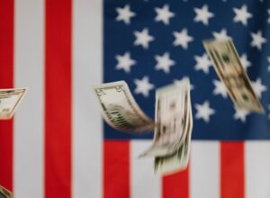 Money over American Flag
