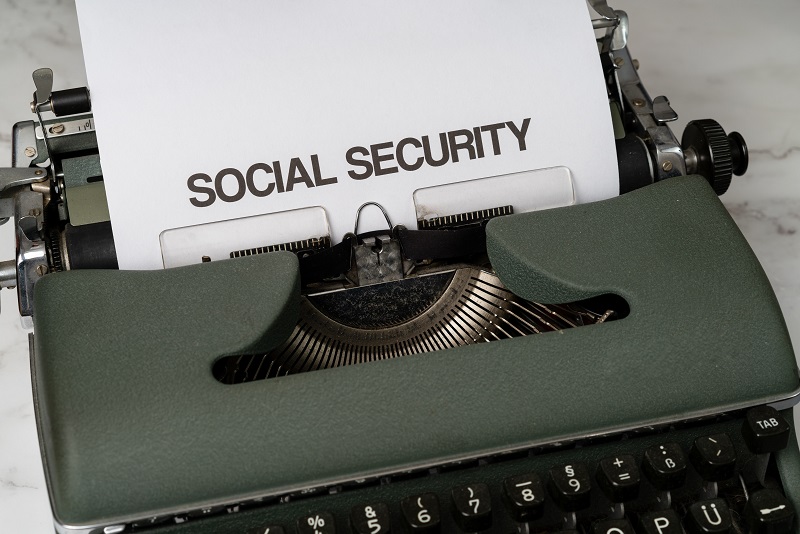 Social Security written on a typewriter